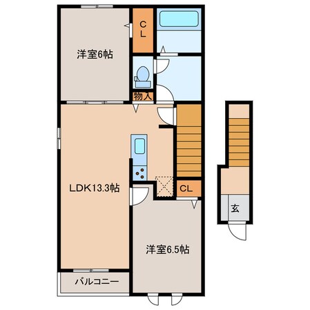 リブサニーDの物件間取画像